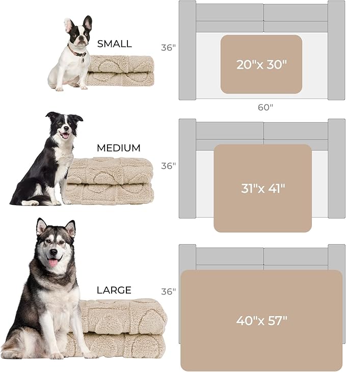 Luciphia 1 Pack 2 Small Dog Blanket Washable Pet Bed Cover Soft Fluffy Puppy Blanket with Premium Fleece 300GSM Cozy Calming Cat Blankets for Indoor Cats Beige 57x40 inch