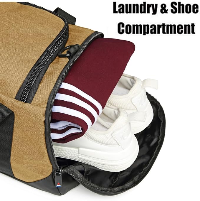 Gym Duffle Bag Backpack Waterproof Sports Duffel Bags Travel Weekender Bag for Men Women Overnight Bag with Shoes Compartment Black