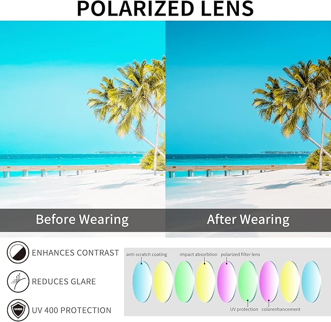 Face Shadow Polarized Sunglasses for Women, Cat Eye Sunglasses for Small Face Ladies Ultralight UV400 Protection