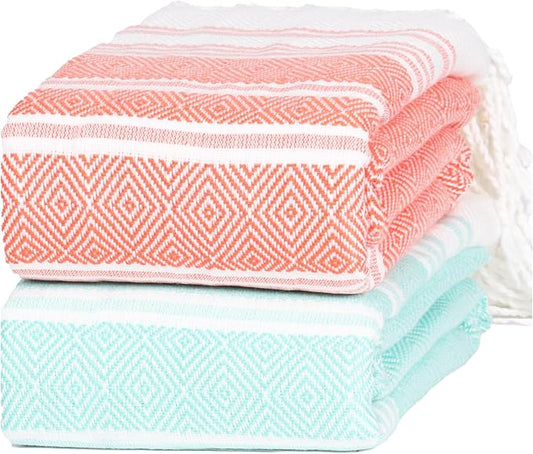 Thin Turkish Beach Towel Lightweight Soft Cotton Extra Large XL Oversized Sand Free Sandproof Absorbent Quick Dry Towels Cloud Bath Pool Travel Compact Essentials Accessories for Adult Gifts