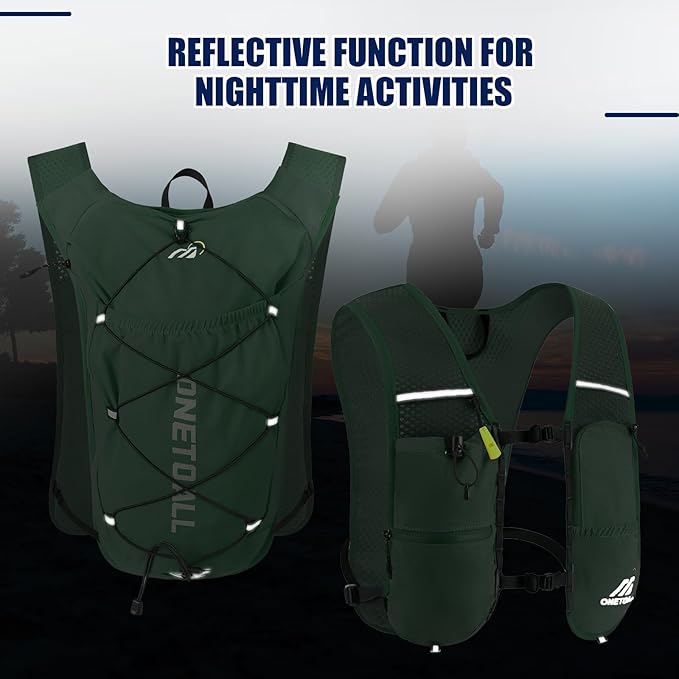 Running Vest for Women & Men, 6L Hydration Backpack with 2L Water Bladder, Lightweight Water Backpack for Trail Running, Marathon, Hiking, Cycling, Jogging, Adjustable Fit