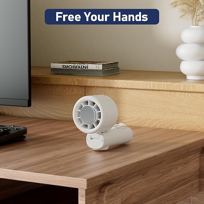 CIVPOWER Handheld Fan: Portable Small Ice Cooling Plate- 4000mAh Rechargeable 100 Gear High-Speed Turbo 10500 RPM - Personal Foldable Battery Operated for Travel Indoor Outdoor Women Men (White)