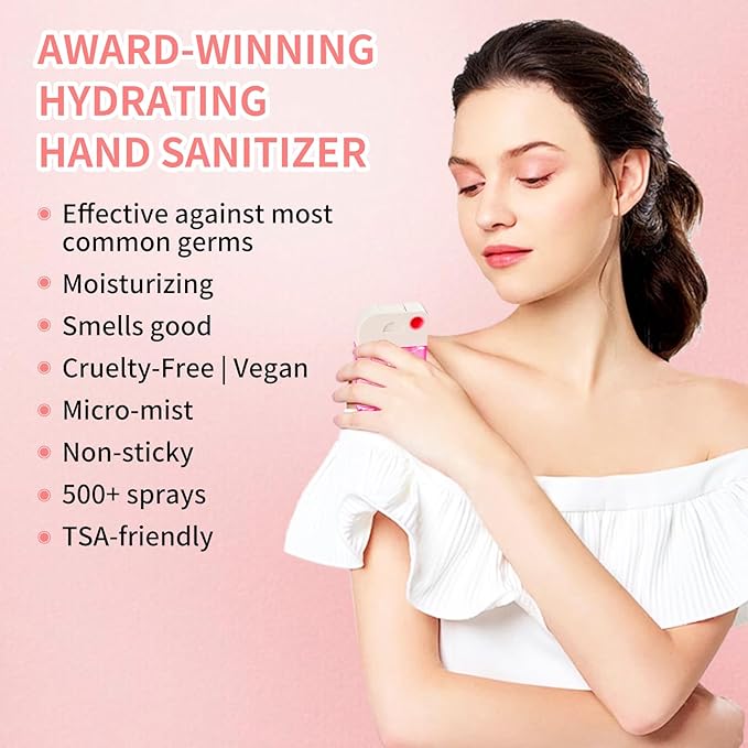 PeppyHands Hand Sanitizer, Hand Sanitizer Spray, Hydrating Spray for Hand, Portable Sanitizer spray Set ﻿for Travel Size, 500-Sprays Each Multi-Flavor (Lavender)