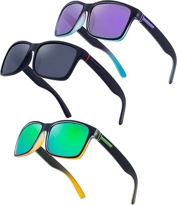 LECKIRUT Vintage Polarized Sunglasses for Men Women Retro Oversized Square Mirror Sun Glasses