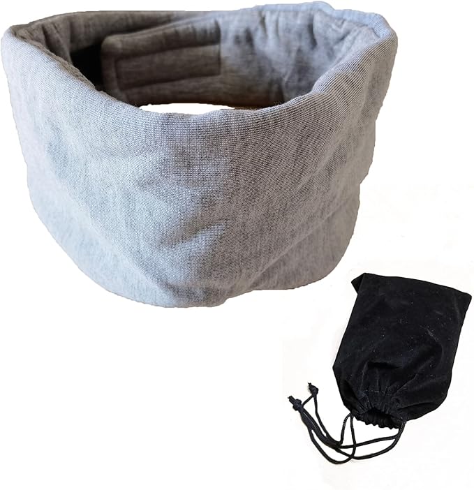 Fan Wu Cotton Sleep Mask for Side Sleepers – Soft, Lightweight & Breathable Blackout Eye Cover for Women & Men | Ideal for Travel, Hotel & Home Use | Grey
