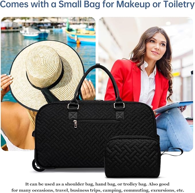 Duffle Bag for Travel, Weekender Bag with Shoe Compartment, Carry On Overnight Bag for Women with Toiletry Bag, Gym Bag with Wet Pocket, Hospital Bags for Labor and Delivery Beige