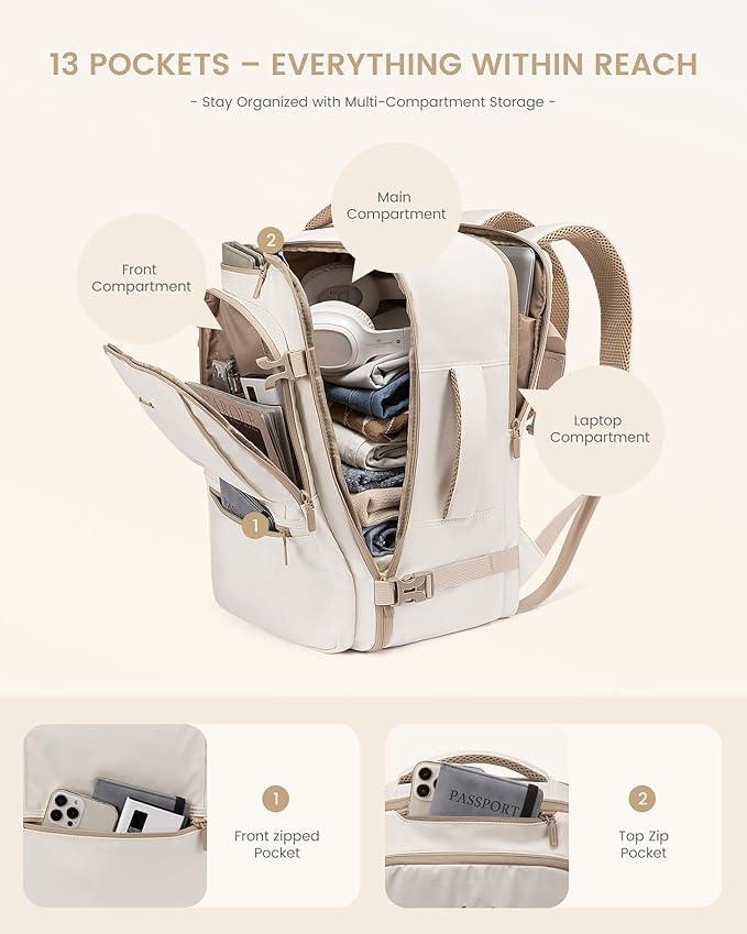 LOVEVOOK Travel Backpack for Women & Men with Waist Belt, 60L Large Carry On Backpack Airline Personal Item Weekender Bag, Water Resistant Laptop Backpacks with 3 Packing Cubes for Travel Essentials