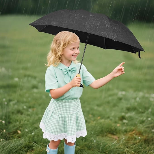 Duck Handle Umbrella Kids - Compact Portable Folding Lightweight Small Strong Wooden Duck Windproof Travel Umbrella for Kids Gifts