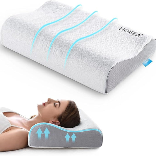 Soft Contour Memory Foam Pillow for Neck Support, Cervical Orthopedic Pillows for Sleeping, Ergonomic Bed Pillow for Side, Back and Stomach Sleepers