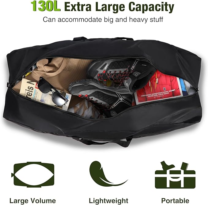 REDCAMP Foldable Travel Bag, Large Sports Bag, 75L/96L/100L, Lightweight Waterproof Tote Bag