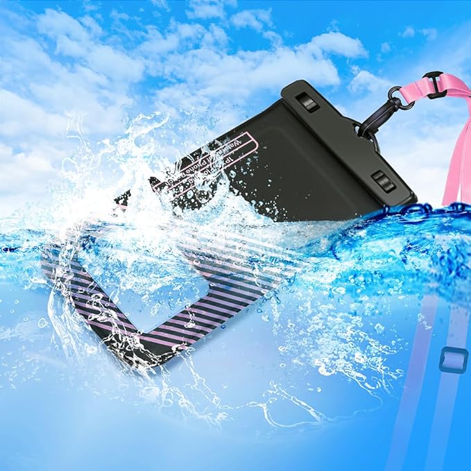 Floating Waterproof Phone Pouches Bags, IPX8 Floatable Cell Phone Water Protectors Cases 2 Pack w/Adjustable Neck Lanyard, for iPhone 15 14 13 Pro Max 12 11, for Galaxy S24 S23 Ultra 7"