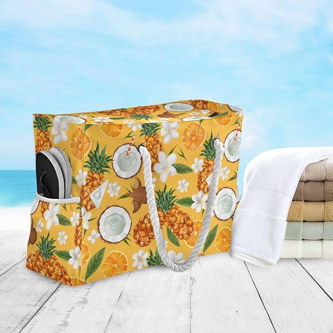 senya Large Beach Shoulder Bags Canvas Tote Water Resistant for Gym Travel Daily