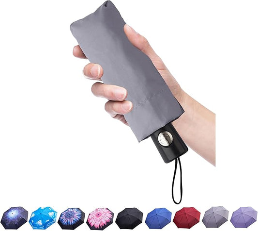 Goothdurs Automatic Mini Travel Windproof Umbrella Compact Auto Open/Close Small Lightweight Folding Rain Umbrellas for Women Men