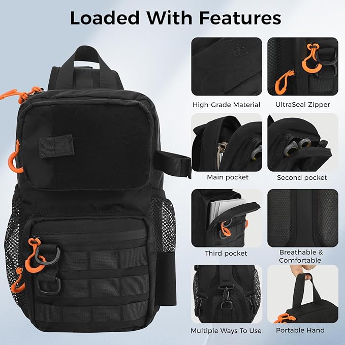 X-PAC Waterproof Fishing Sling Bag — Premium Single-Shoulder Pack with UltraSeal Zipper & Modular Storage Backpack