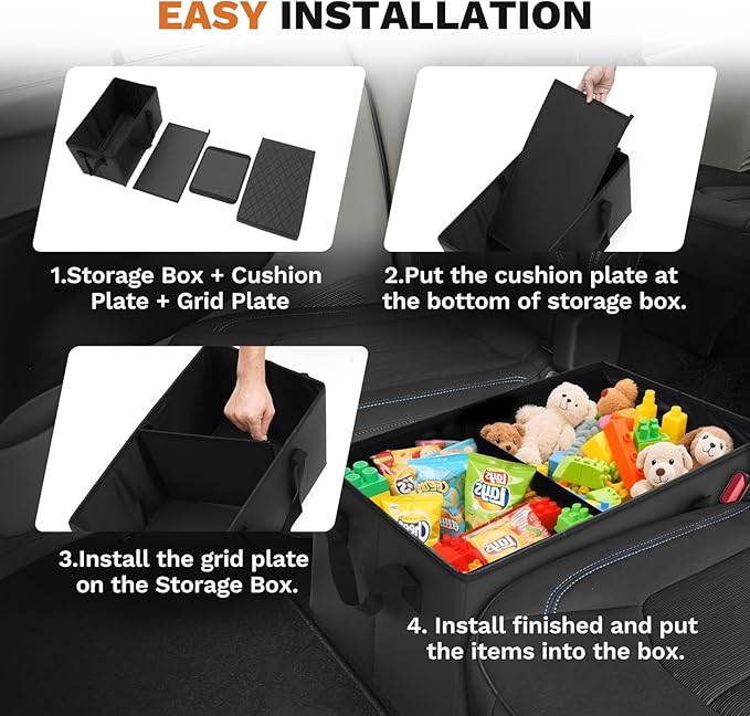 Shademax Car Seat Organizer for Chrysler Pacifica 2017-2025 2026 Accessories Backseat Organizer Car Console Organizer for Kids Toys, Baby Supplies, Dog Toys, Snack Organizer, Travel Storage Box