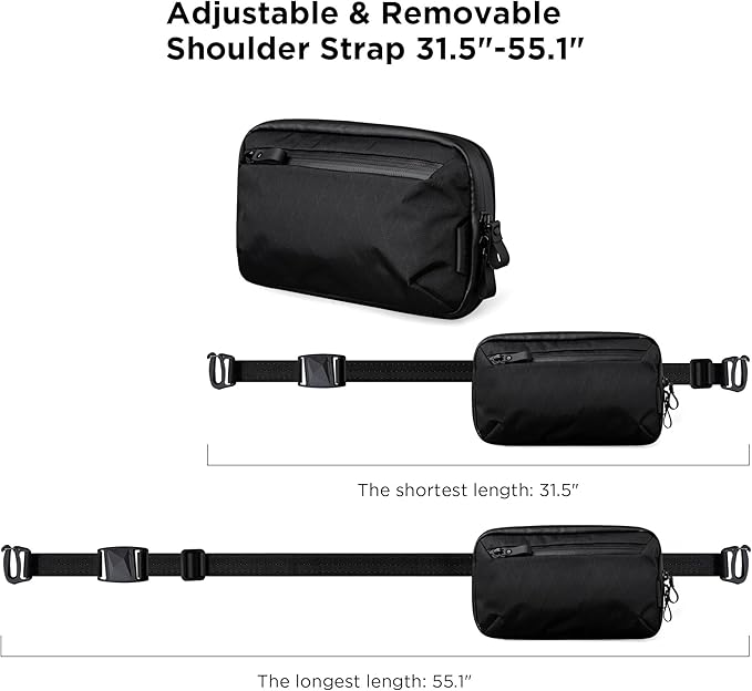 ALPAKA Elements Tech Case Mini X-Pac VX42 Black - Keeps You Clutter-Free - Sling Bag with Adjustable Strap, Weatherproof Fabric Fits Electronic Accessories, EDC Tech Organizer for Travel