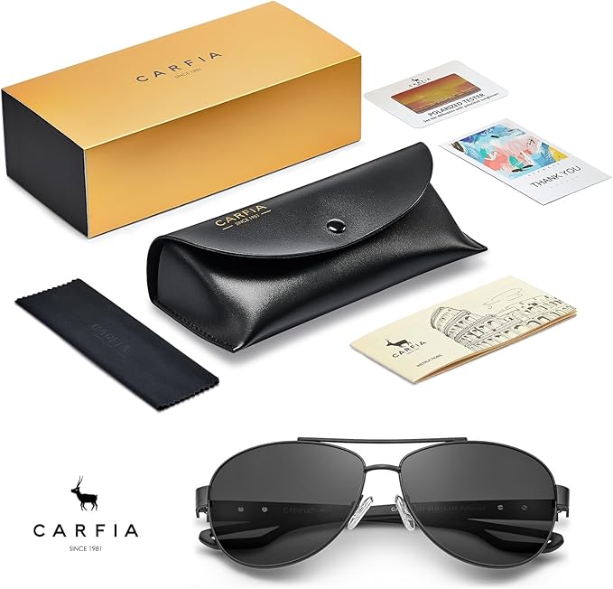 CARFIA Polarized Sunglasses for Women UV Protection Ultra-Lightweight Comfort Metal Frame Driving Glasses CA3210