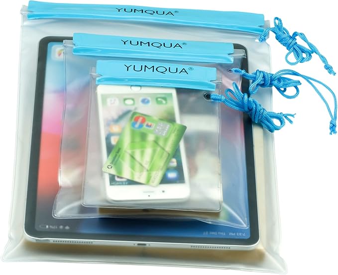 YUMQUA Clear Waterproof Bags, Water Tight Cases Pouch Dry Bags for Camera Mobile Phone Maps Pouch Kayak Military Boating Document Holder