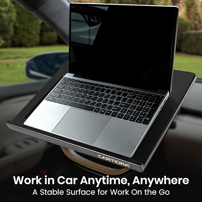 Essential Steering Wheel Tray - Car Table for Meal, Multipurpose Steering Wheel Table for Travelers, Table and Laptop Holder, Laptop Tray for Work