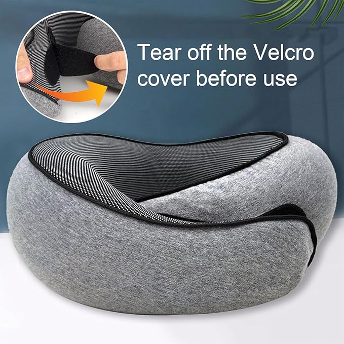 2PC Travel Pillow,Travel Neck Pillow,Travel Pillows for Airplanes,Memory Foam Travel Pillow Neck Pillow for Traveling Suitable for Airplanes,Offices and Cars (Dark Gray)