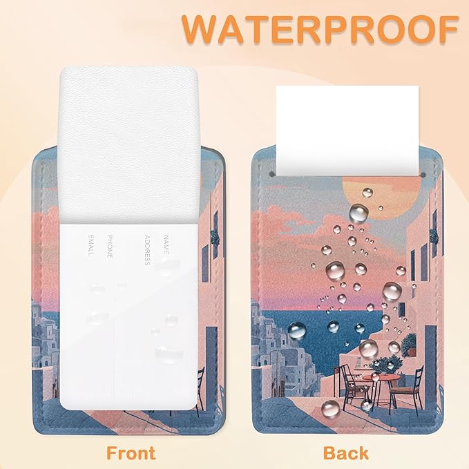 Vintage Sunset Light 3 PCS Luggage Tags, Sunset Seaside Town Leather Suitcase Tags with Privacy Cover Name Address Labels and Durable Steel Loop for Men/Women Travel Bag Suitcases