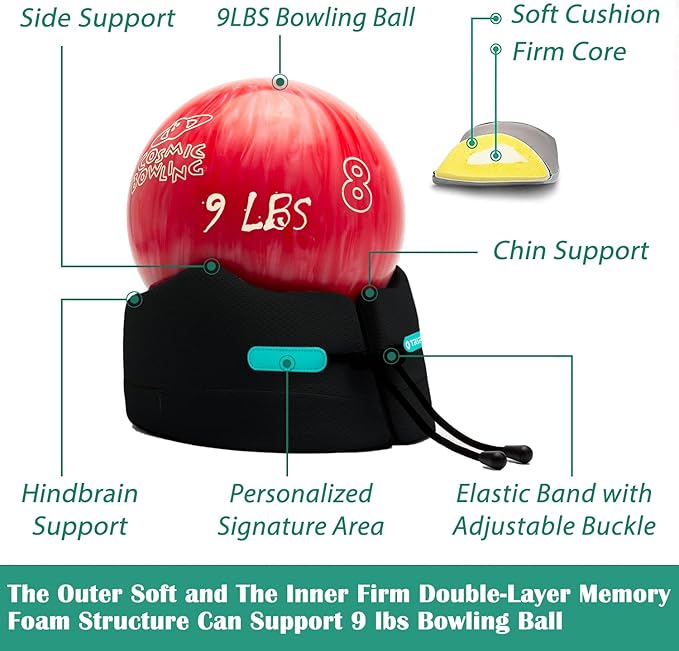 GOLDORANGE Large Travel Pillow Neck Chin Head Support Best Memory Foam Neck Pillows for Airplane Train Car Bus Home Office Sleeping Rest with Compact Carry Bag Black L