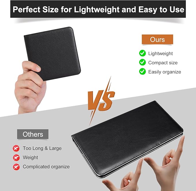 CoBak Car Registration and Insurance Holder - Small and Lightweight Vehicle Glove Box Car Organizer, Auto Truck Comparment Accessories Case for Essential Document, Driver Licens (Carbon Fiber Black)