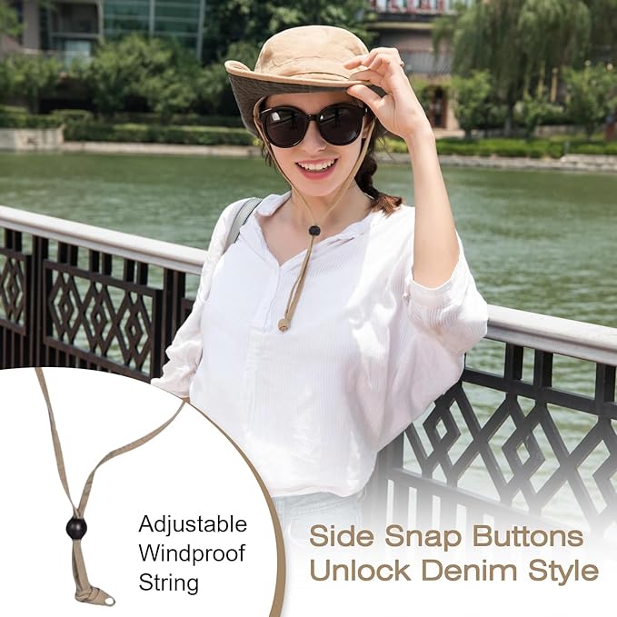 Bucket Hat Wide Brim UV Protection Sun Hat Boonie Hats Fishing Hiking Safari Outdoor Hats for Men and Women