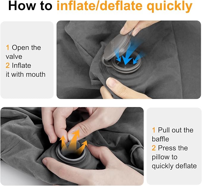 Maliton Inflatable Travel Foot Rest Pillow, Airplane Bed for Kids, Car Foot Leg Rest Pillow, Adjustable Height for Airplane, Car, Train, Home, Office(Dark Grey, 1 Pack)