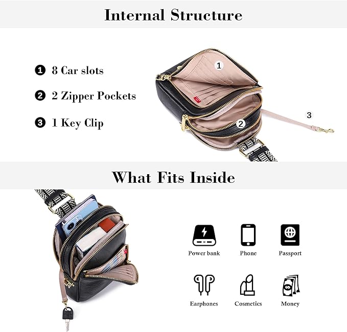 INICAT RFID Blocking Sling Bag Anti Theft Crossbody Bags Women Valentine's Day Gifts Travel Purses Vegan Leather