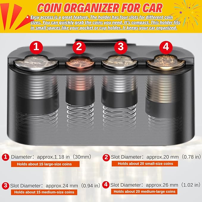 Extra Hanging Car Door Window Drink Coffee Cup Holder with Storage Organizer Tray | Coin Holder Change Organizer Fits Most Vehicles, Trucks Interior Car Gadgets Accessories