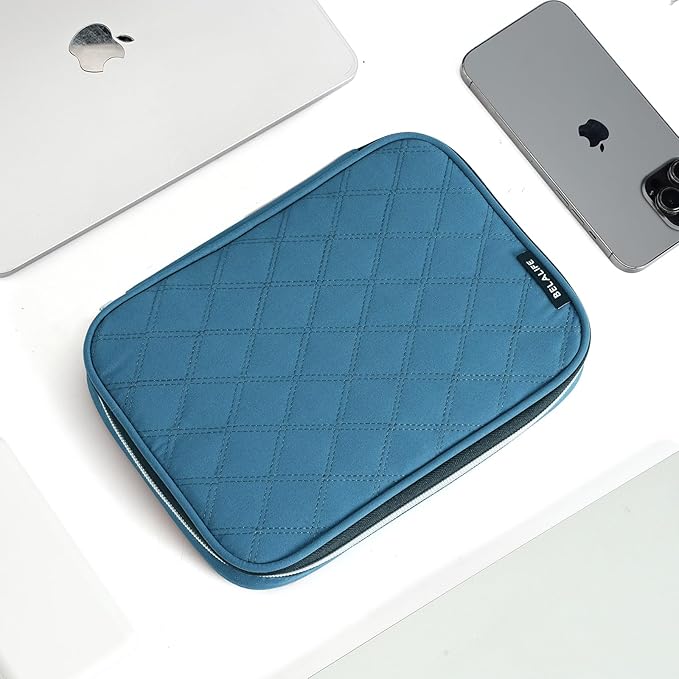 BELALIFE Electronic Organizer, Portable Travel Cable Bag, Tech Storage for Cord, Charger, Phone, Earphone, Hard Drive, USB, SD Card and Other Accessories, Lake-Blue
