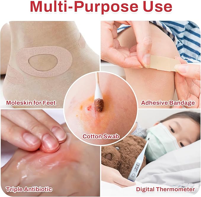 RHINO RESCUE 240 Piece All-Purpose First Aid Kit, Home & Office Professional Medical Supplies, Ideal for Emergency, School, Business, Car, Camping