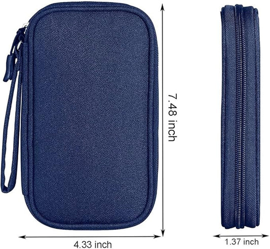 Electronic Organizer Cable Bag, Electronics Accessories Carry Cases Portable Cord Organizer Bag for Cable, Charger, Phone, USB, SD Card, Earphones More Out-Going, Business Travel Gadget Bag, Blue