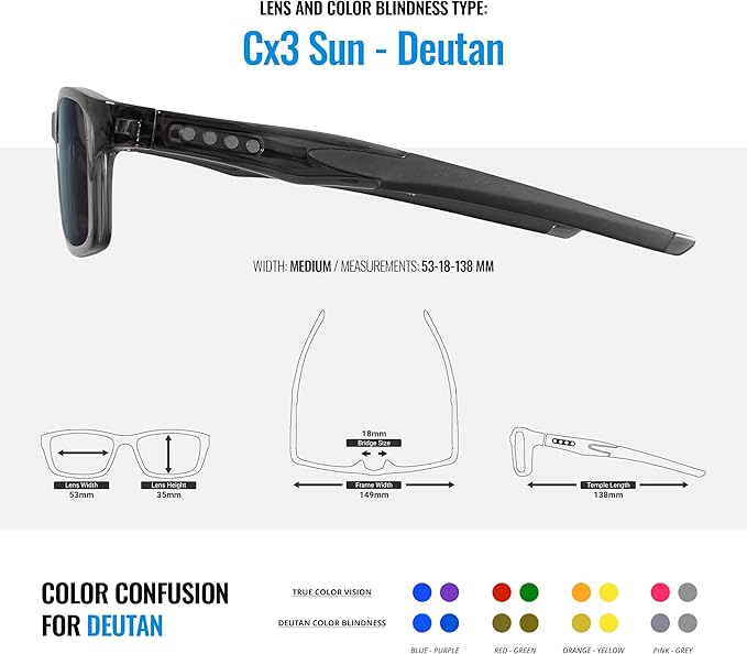 Enchroma Eton Color Correcting & Enhancing Glasses - Outdoor Use for Deutan & Protan Color Blindness