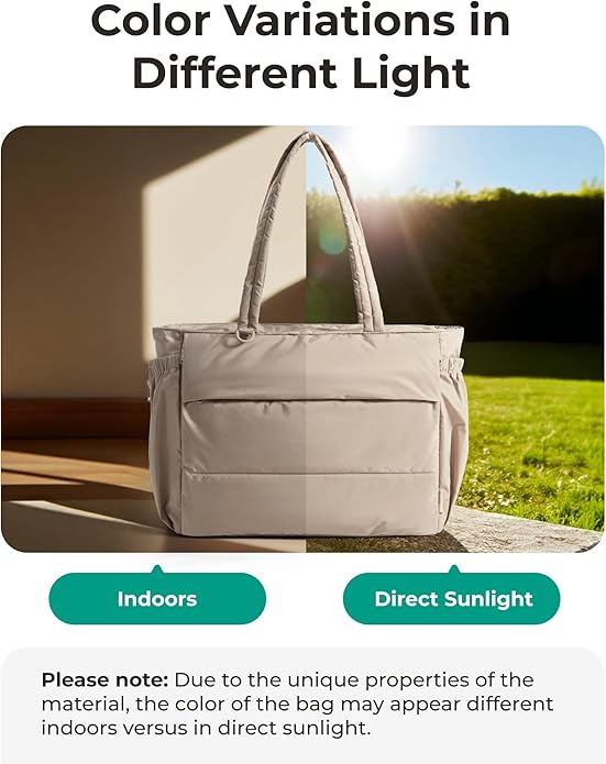 BAGSMART Puffy Bubble Tote Bag for Women, 22L Gym Bag for 40oz Tumbler, Work Handbag for Travel Yoga College