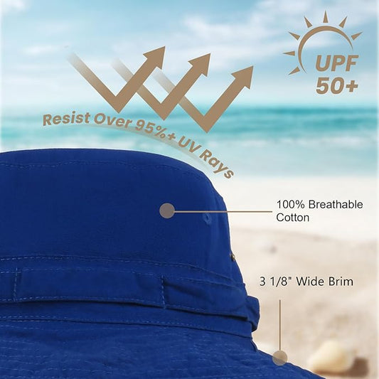 Bucket Hat Wide Brim UV Protection Sun Hat Boonie Hats Fishing Hiking Safari Outdoor Hats for Men and Women