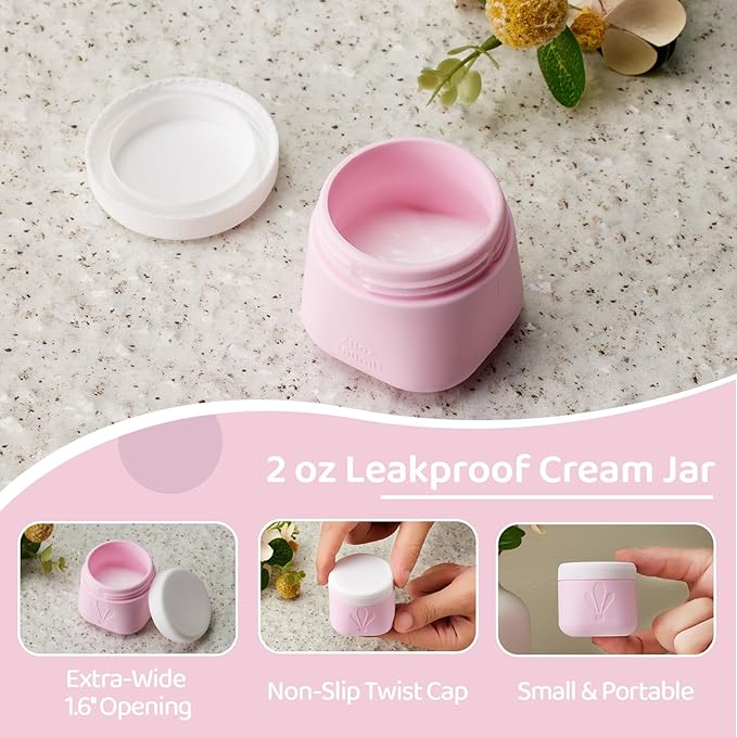 INSFIT Silicone Travel Bottles Set, 6 Pack Travel Size Toiletries, Leakproof Travel Bottles for Toiletries, Travel Accessories for Women, Airplane Travel Essentials, Travel Containers for Toiletries