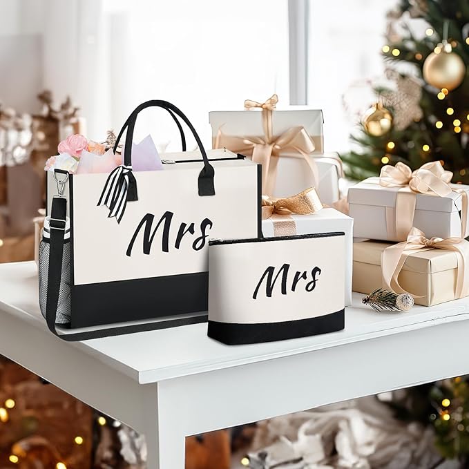 BAGAIL Initial Tote Bag, Personalized Birthday Gifts for Women, Teacher, Friends, Mom, Wedding, Monogrammed Beach Bag