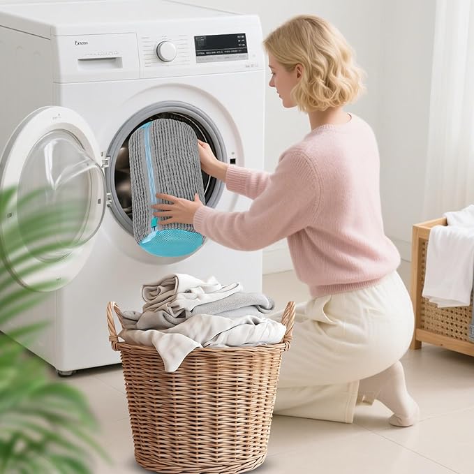 2Pcs Shoe Washing Machine Bag,Deep Clean Reusable Shoe Cleaning Bags,Laundry Shoe Bag for Washer and Dryer Includes 2 Storage Dust Bags for Shoes,Gym,Tennis,Sports 2 Sneaker Washing Machine Bag Grey