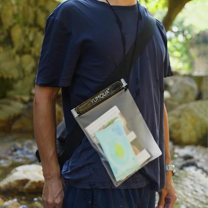 YUMQUA Clear Waterproof Bags, Water Tight Cases Pouch Dry Bags for Camera Mobile Phone Maps Pouch Kayak Military Boating Document Holder