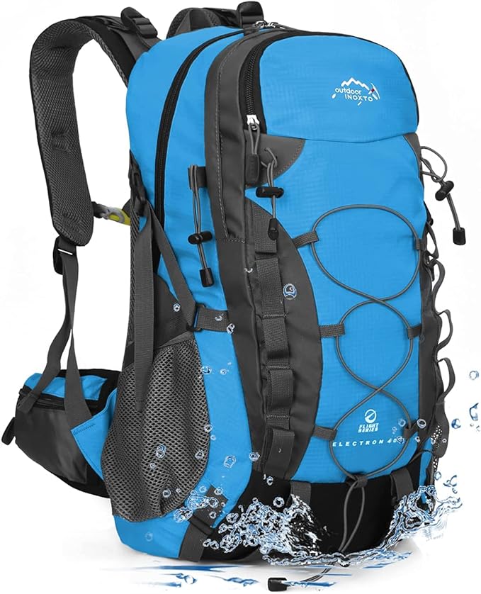 INOXTO lightweight Hiking Backpack 35L/40L Hiking Daypack with Waterproof Rain Cover for Travel Camping Outdoor Men and Women