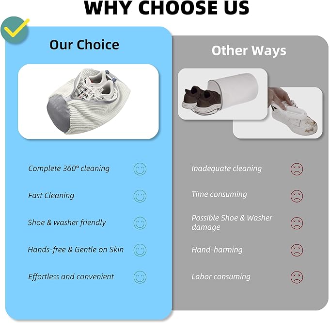 2Pcs Shoe Washing Machine Bag, Quick & Easy Cleaning, Laundry Shoe Bag for Washer and Dryer, Cleaning Bag for Sneaker & Most Shoe Types and Sizes (White)