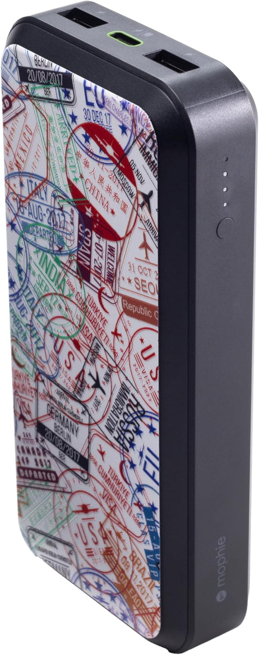 Mophie powerstation prime20 - Ultra-Compact Portable Power Bank with 20,000mAh Internal Battery, 18W USB-C PD Fast Charging, 3-Device Simultaneous Charging, Passports