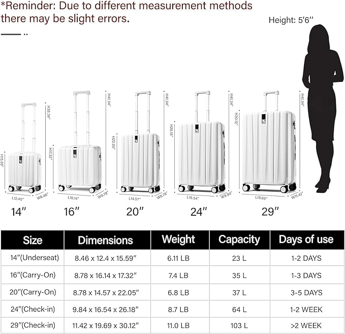 Hanke 24 Inch Luggage Suitcases With Spinner Wheels Lightweight PC Hard Shell Rolling Suitcase With Travel Lock,Checked-Medium 24-Inch(Bamboo Green)