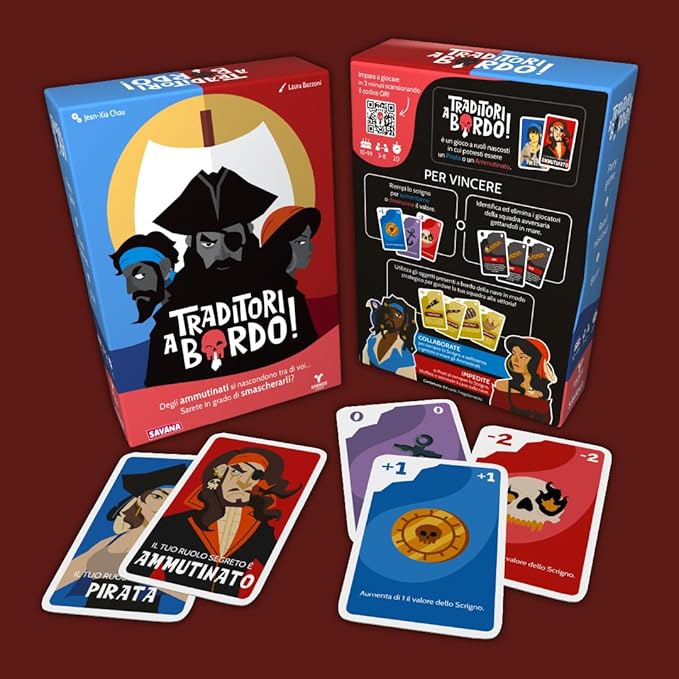 SAVANA Traitors Aboard - Award Winning Secret Identity Party Game - Fun, Bluffing and Betrayal | Easy to Learn, 15-Minute Round | Popular Games for 3-8 Players - Ages 10+