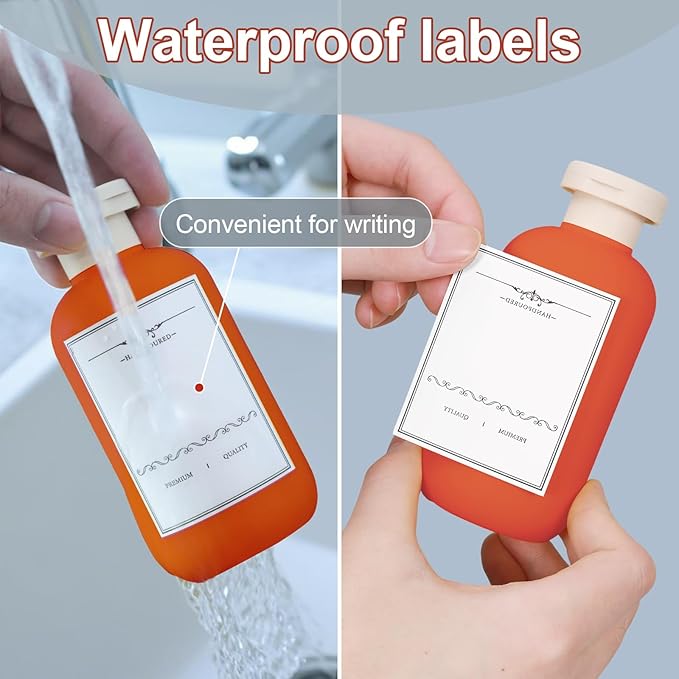 ASEVAT 6.7oz Airtight Plastic Travel Shampoo Bottles, Travel Shampoo and Conditioner Bottles Refillable, Empty Squeeze Bottle, Hand Soap Dispenser for Vacation, Gym, Lotion(OrangeGrey)