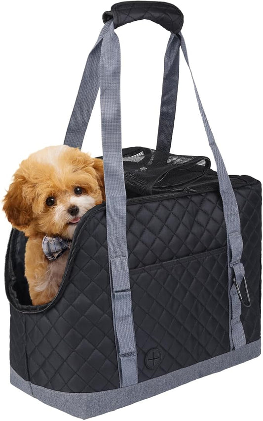Dog Purse Carrier for Small Dogs, Soft Sided Pet Carrier with Pockets, Foldable Dog Carrier Purse for Puppy, Rabbit, Cat, Washable Breathable Pet Carrier, Dog Carrier Bag for Outdoor Shopping Travel