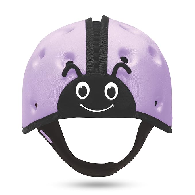 SafeheadBABY Soft Baby Head Protector Helmet for Crawling and Walking 7–24 Months – Ultra-Lightweight & Breathable Infant Safety Helmet That Grows with Your Baby (Circ. 40–52 cm) – Ladybird Purple