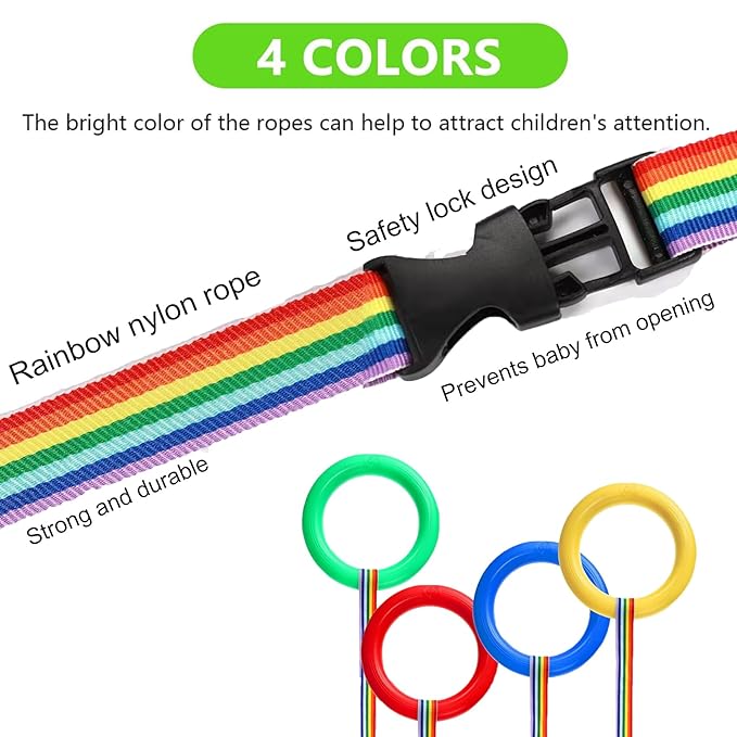 15/20 Sets Walking Rope for Preschool Colorful Toddler Leash for walking in line,Kids Handles Safety Line Wrist Leashes Detachable Transition Rope for Children's School Kindergarten Outdoor Supplies (Yellow, 20 sets)